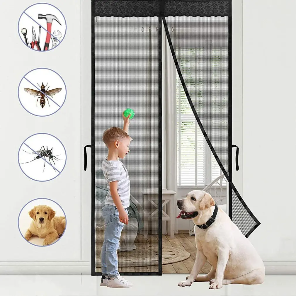 New 90*210cm Mosquito Net Anti Mosquito Insect Fly Bug Curtains Insect Sandfly Mosquito Net With Magnets Door Mesh Screen Magnet