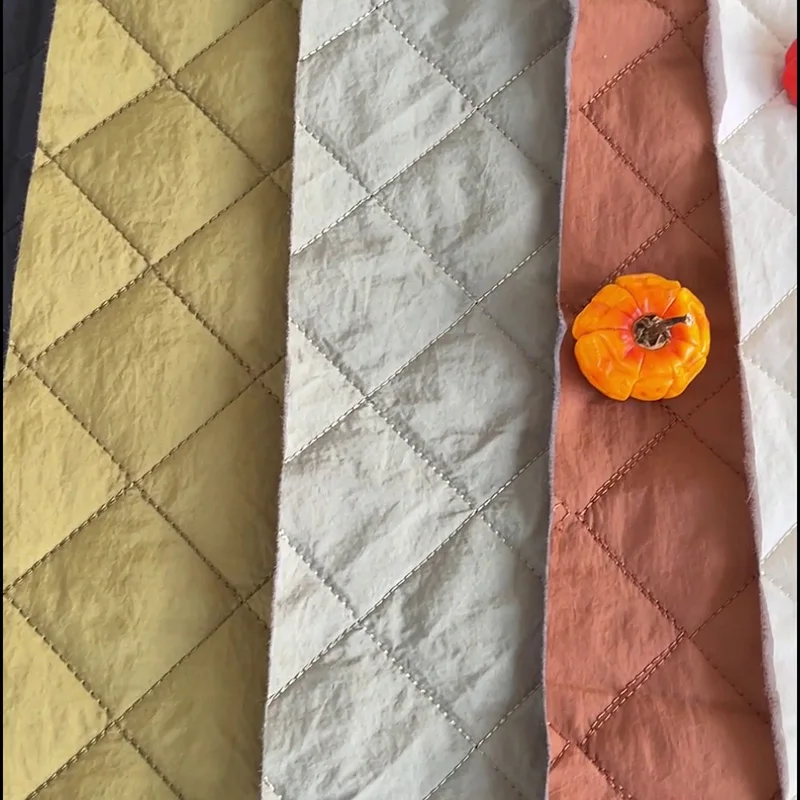 

Quilted Cotton Linen Fabric Three Layers Thickened Material for Down Coat Padded Jacket DIY Sewing and Home Textile Fabric