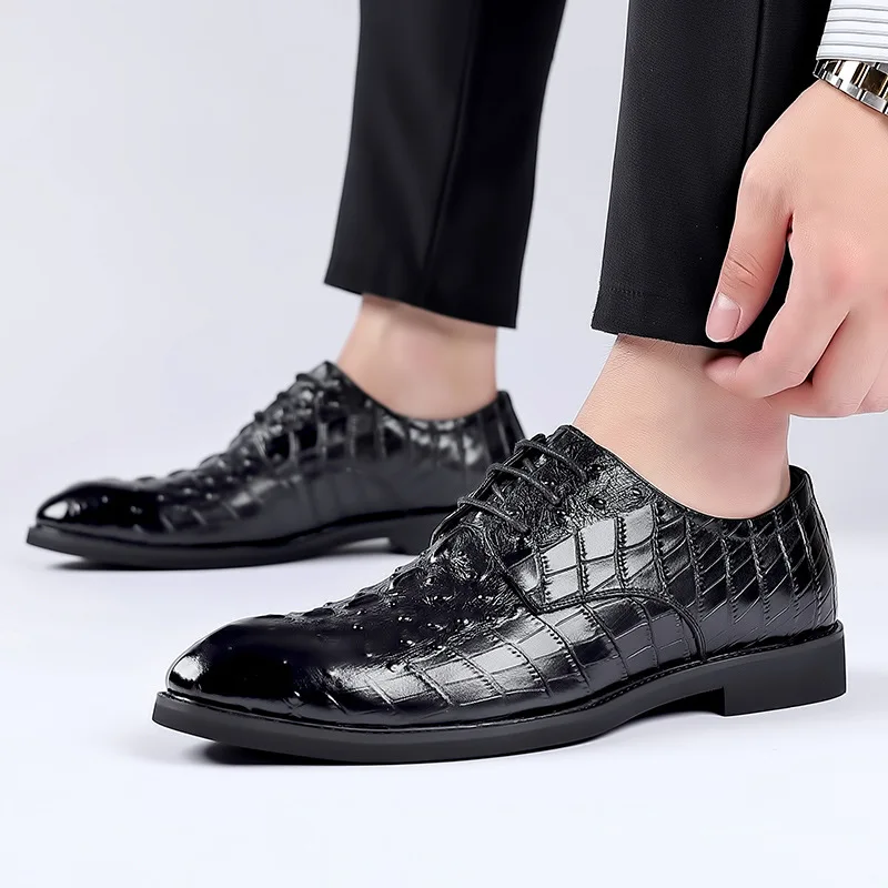 

Men Leather Shoes Business Dress Suit Shoes Men Brand Bullock Genuine Leather Black Slipon Wedding Mens Shoes Zapatos De Hombre