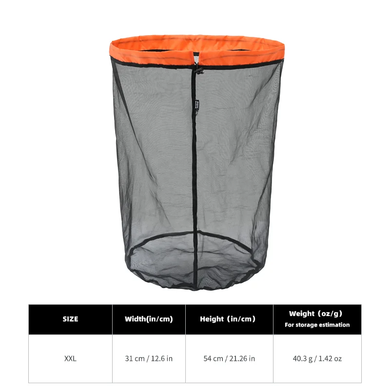 [HODR] Mesh Bags Lichtgewicht Mesh Stuff Sack Opbergzakken met trekkoord Compressiezakjes voor kamperen, wandelen, wasgoed en boodschappen