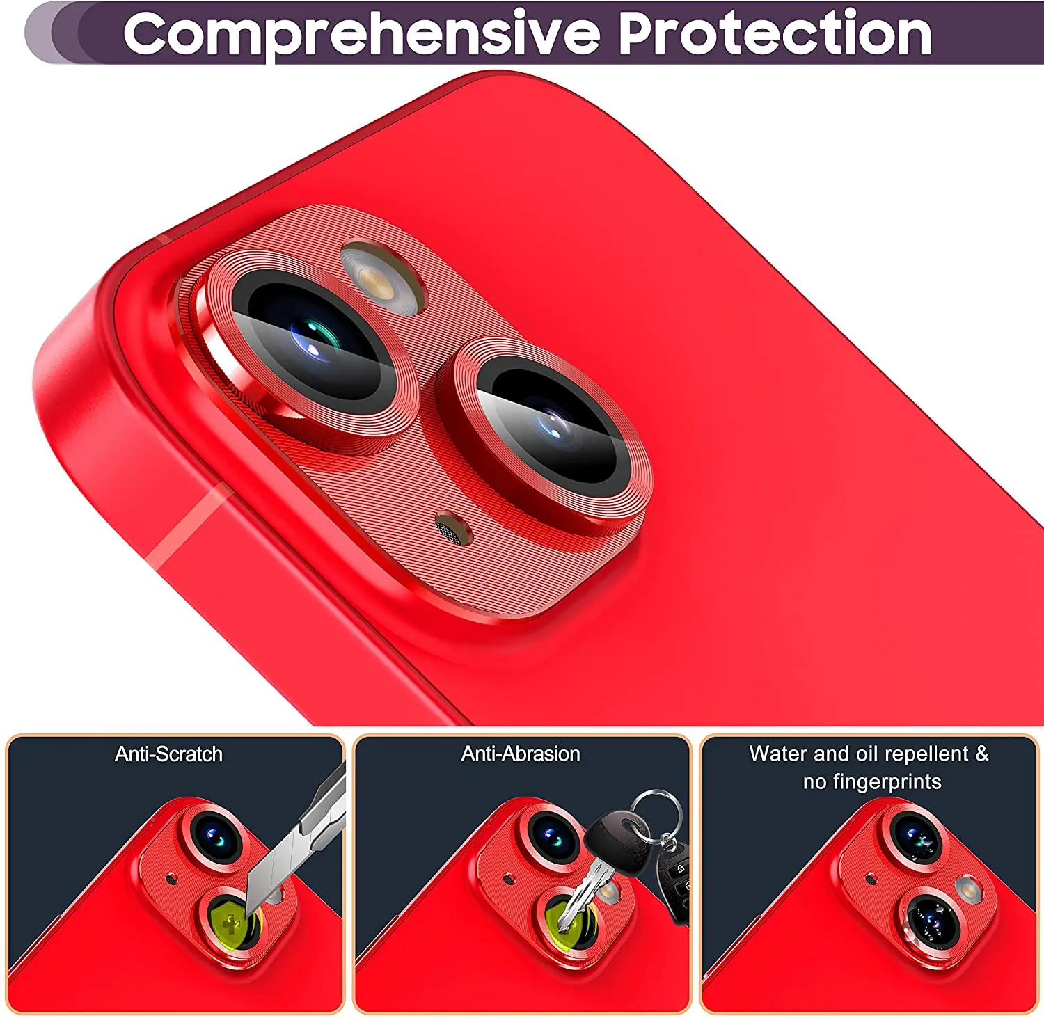 Protezione dell'obiettivo della fotocamera in metallo in vetro temperato per iPhone 16 Pro Max 15 14 14Pro 16plus 16Pro 15 Pro Max accessori di protezione