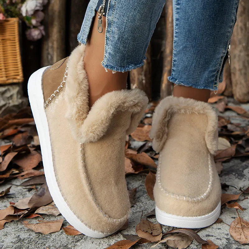 

Women's Winter Shoes Fashion Plush Casual Boots Quality Keep Warm Non Slip Snow Boots for Woman Designer Ankle Boots Botas Mujer