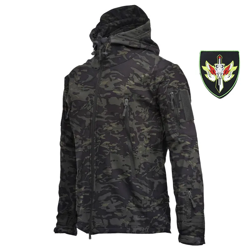 

GL Special Forces Winter Warmth and Thickening Tactical Training Soft Shell Hiking Outdoor Hooded Waterproof Charge Coat