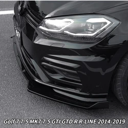 Front Lip Bumper Side Splitter Canrds Custom Body Kit For VW Golf 7 7.5 MK7 7.5 GTI GTD R R-LINE 2014-2019 Gloss Black Body Kits