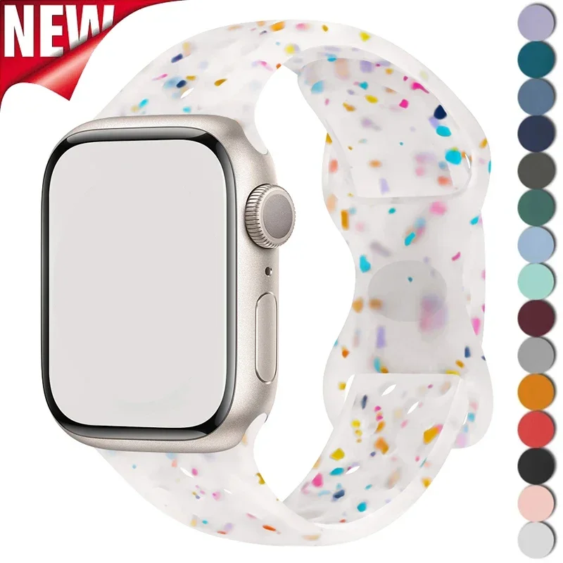 

Silicone Strap for IWatch Series 10 9 8 7 6 5 SE Transparent Bracelet For Apple Watch Band Ultra 2 49mm 46mm 42mm 45mm 44mm 40mm