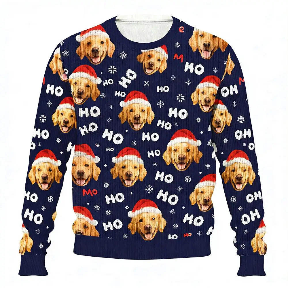 عيد الميلاد مضحك الحيوانات الأليفة صورة مخصصة سترة قبيحة شخصية DIY بها بنفسك عيد الميلاد البلوفرات ثلاثية الأبعاد مطبوعة منقوشة الرجال/النساء بلوزات فضفاضة