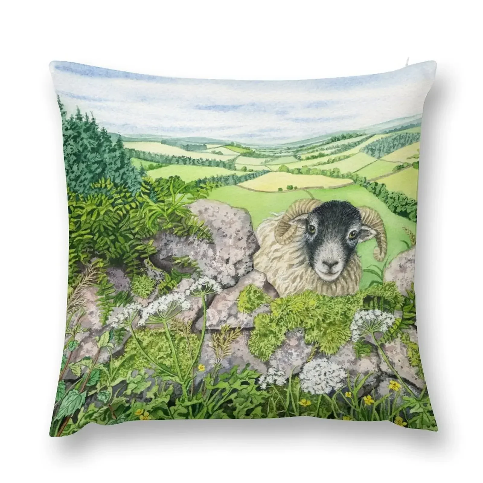 Hello there-Juste de coussin décorative, aquarelle sur papier