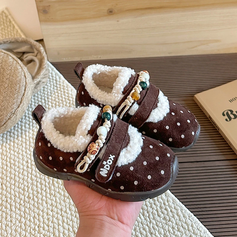 

2025 Children Casual Shoe for Girls Winter New Fashion Korean Style Soft Bottom Anti-slippery Versatile Princess Cotton Sneakers