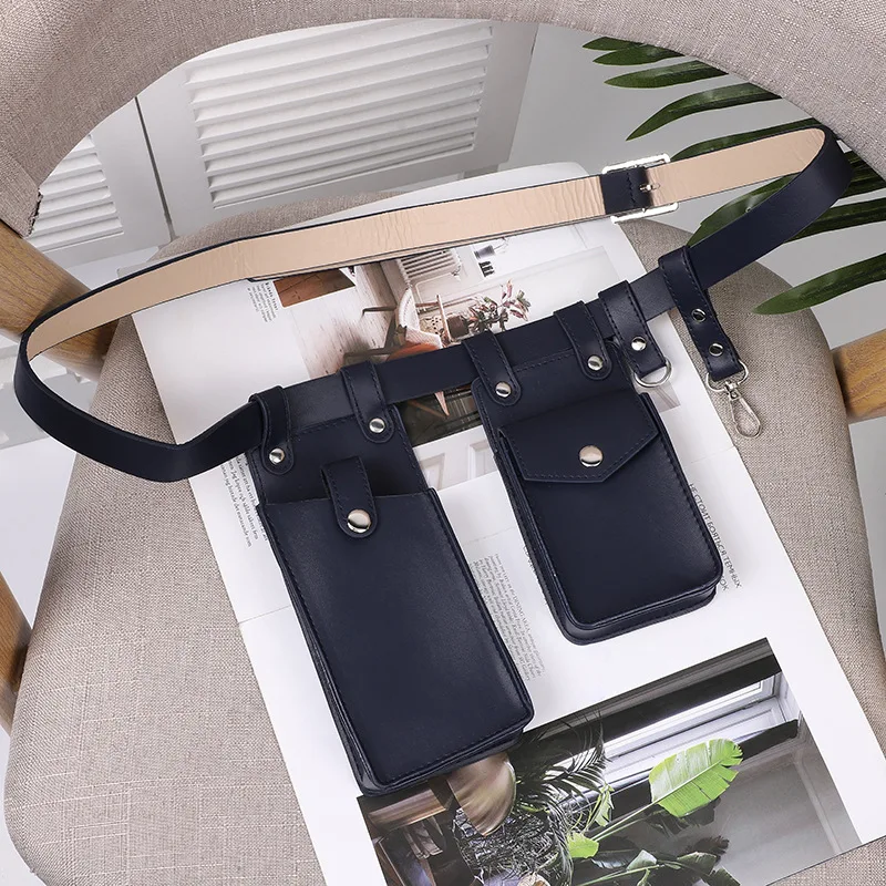Zwei Stück Lokomotive Paket Neue Telefon Taschen Weibliche Umhängetasche Modische PU Gürtel Taille Tasche Trendy Umhängetasche – Detail 17
