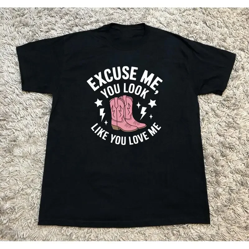 New Ella Langley Excuse Me You Look Like Love Black T Shirt Hc88