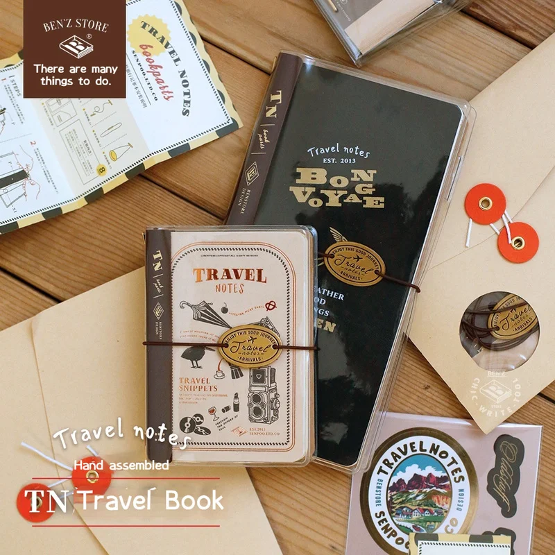 

Travel Ultralight Retro Transparent Tn Notebooks Portable Travel Notebook With Strap For Memory Carry-On Diary Books Handbooks