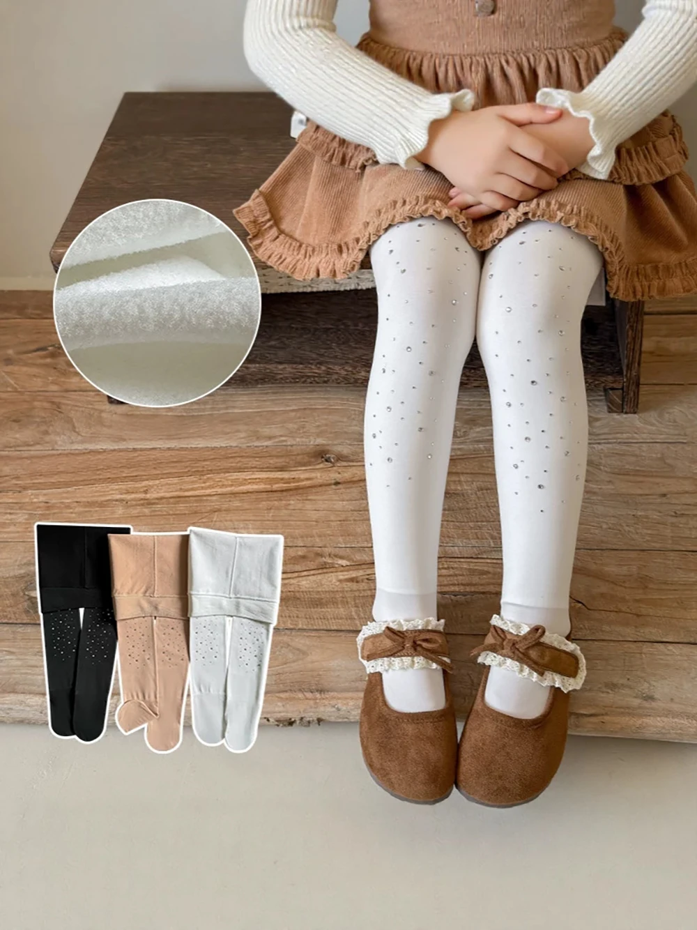 MILANCEL Winter Leggings for Girls 2-7T Girl's Pants Thicken Kids Pantyhose Fleece Padded Warm Children's Legging Girl