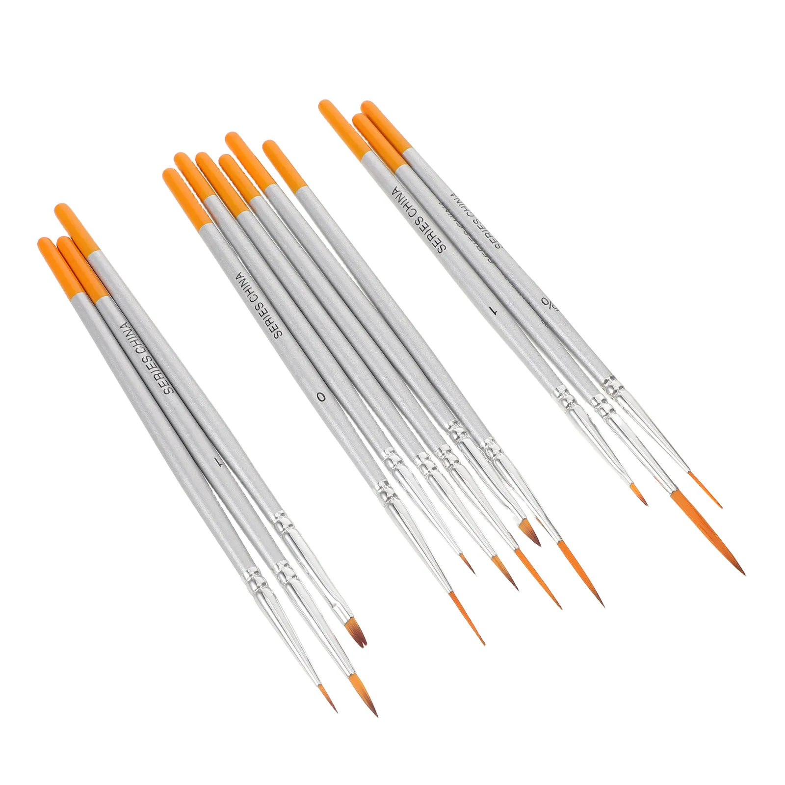 12Pcs Long-Lasting Nylon Liner Brushes Fine Detail Painting Watercolor Brush Set Professional Art Supplies Script Liner Brush
