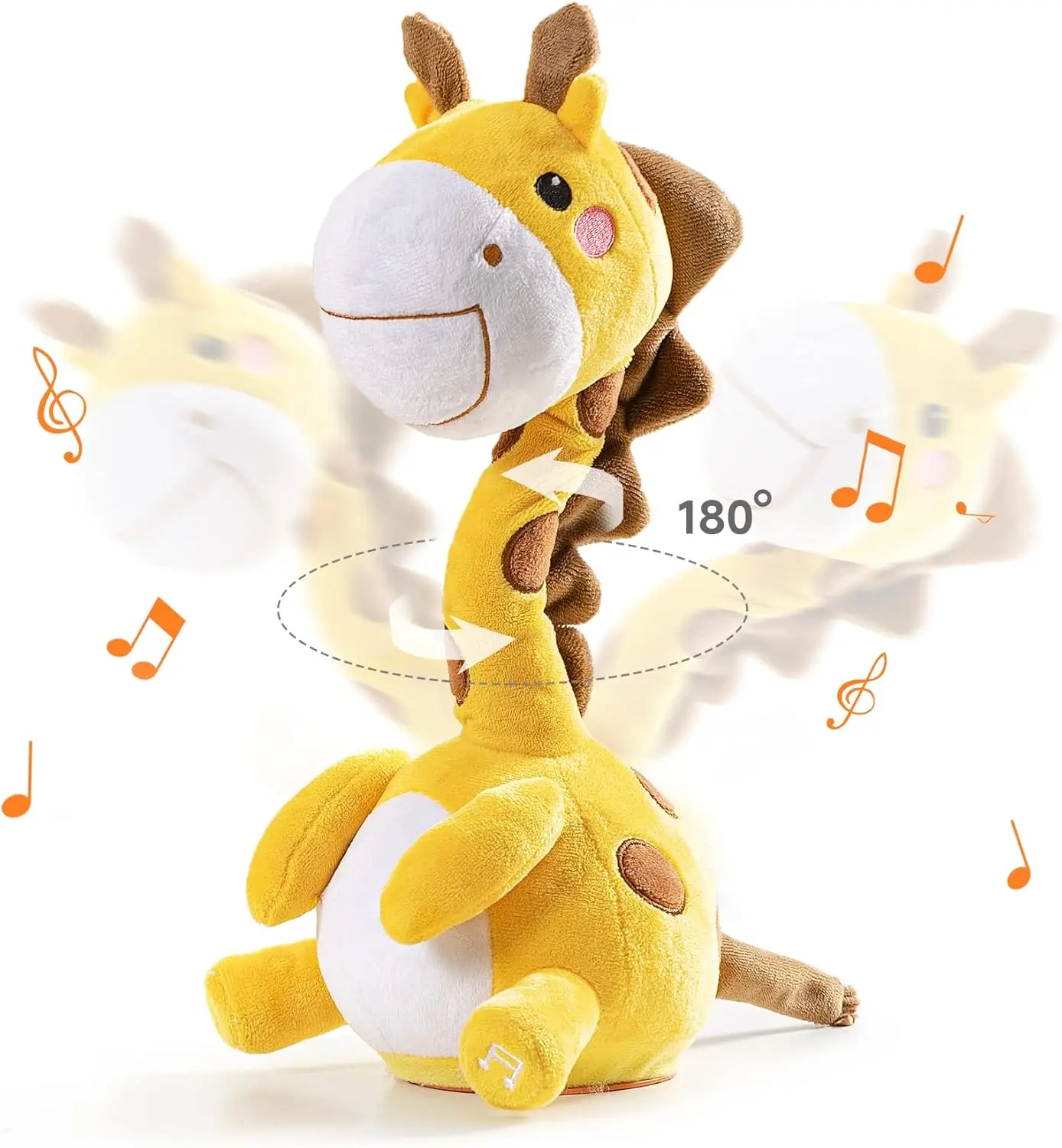 Girafe roi en peluche douce électronique, jouet phtalcinétique, imitation, torsion, enregistrement, répétition de ce que vous dites, chant