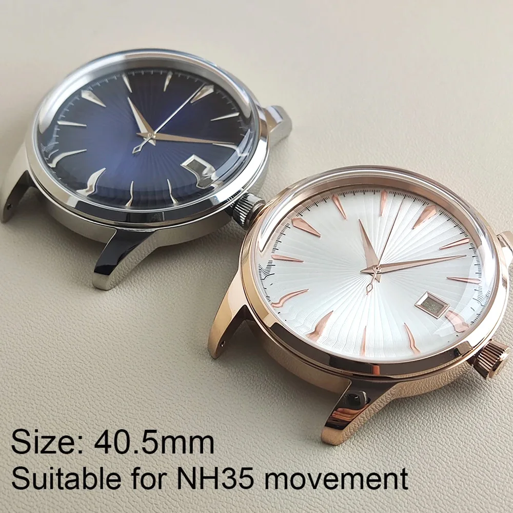 40mm NH35 Watch Case 35mm Dial Double Dome Bubble Glass Stainless Steel Waterproof Case Watch Accessories Fits NH35/36 Movement