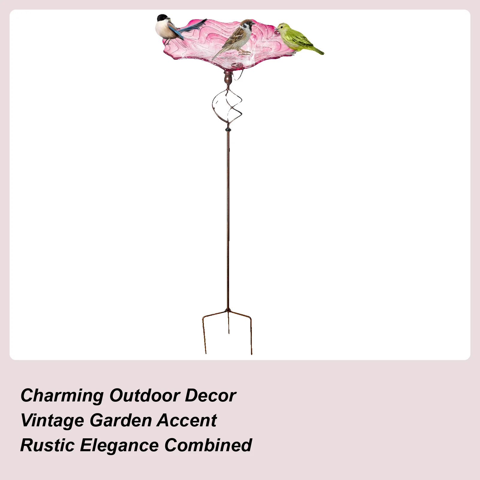 

Bird Bath For Outdoors Ground Stake Feeder Statue Outdoor Standing Metal Bird Bath For Hummingbird Parrot Parakeet Bee Patio