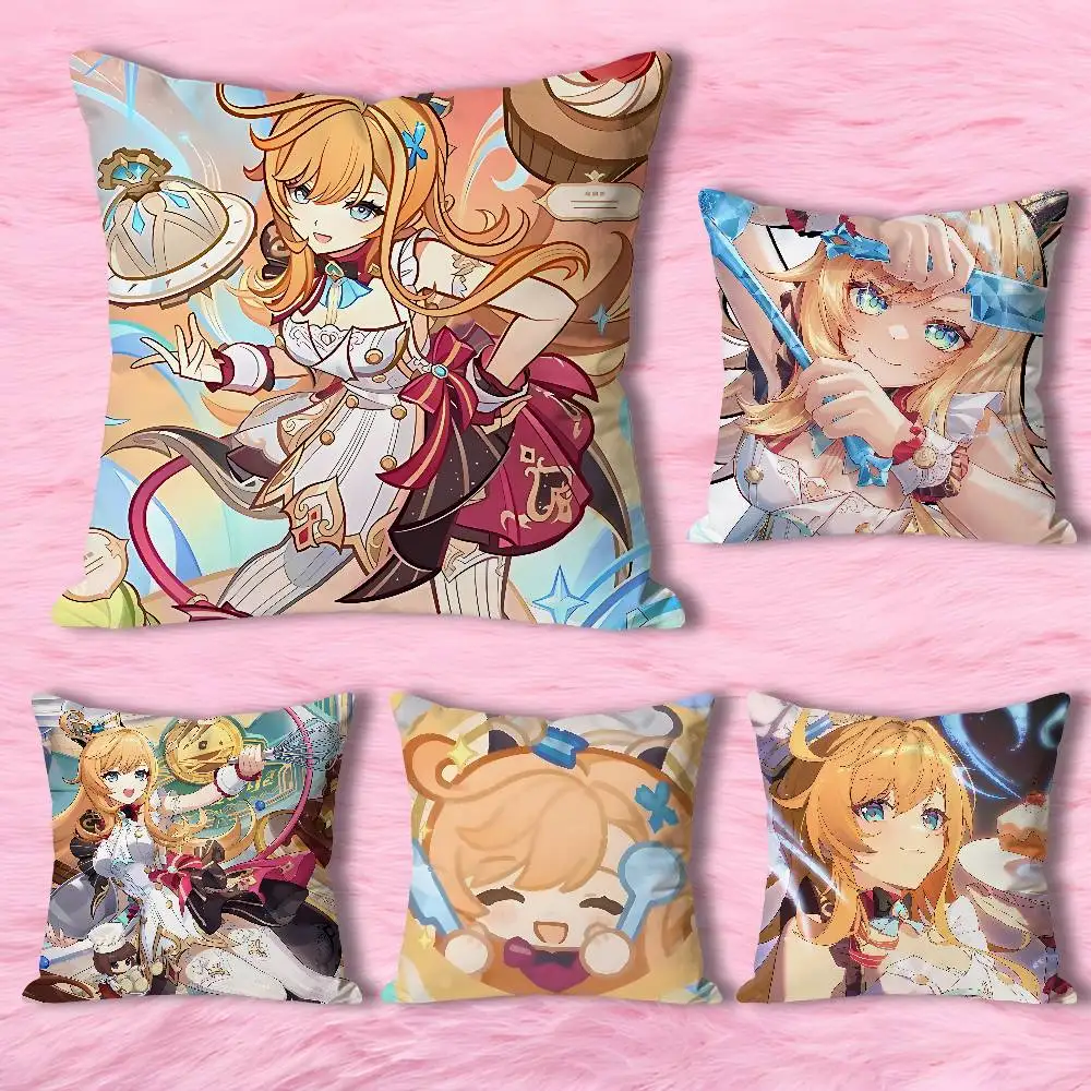 

G-Genshin Escoffier Impacts Various Sizes Square Pillow Case For Car Home Bedchamber Decor Custom Valentine gift