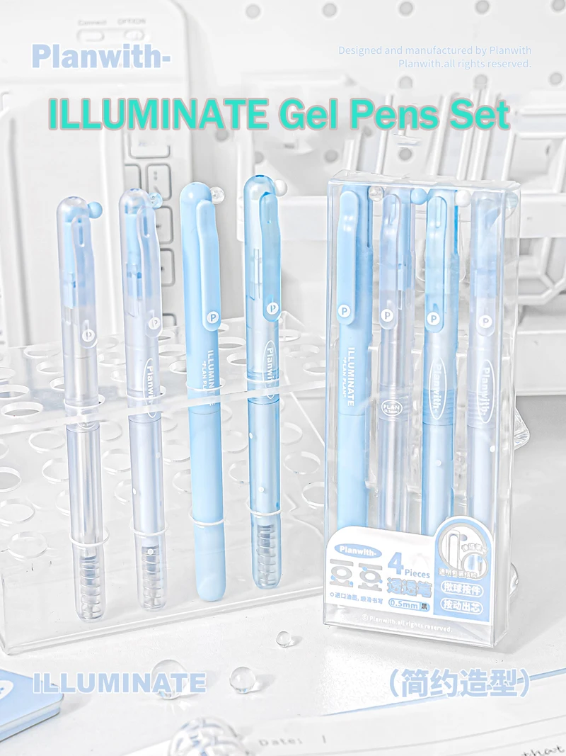 

Planwith Retractable Gel Pen Set,Aesthetic Minimalist Design 0.5mm Smooth Quick-Drying Ink,High-Capacity ForExam,Homework,Office