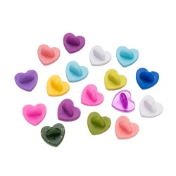 50pcs Heart Rubber Lapel Pin Safety Backs Holder for DIY Butterfly Clutch Brooch Tie Hat Badge Insignia Accessory Craft Material