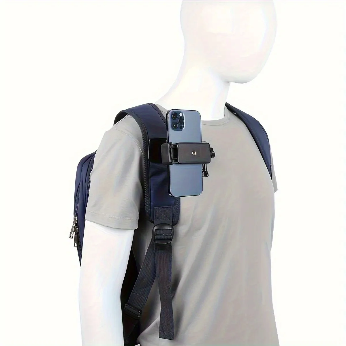 

Adjustable ABS Shoulder Mount Clip Phone Tripod for IPhone 15 14 13 Samsung Outdoor Live Selfie Stand Holder for Backpack Strap