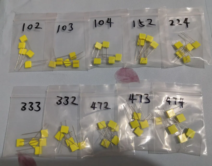 10 видов * 5 шт. комплект корректирующих конденсаторов 100 В 0,47/0,22/0,1 мкФ 47/33/10/4,7/3,3/1,51/NF 102/332/472/103/333/473/104/224/474/J TRIMMER