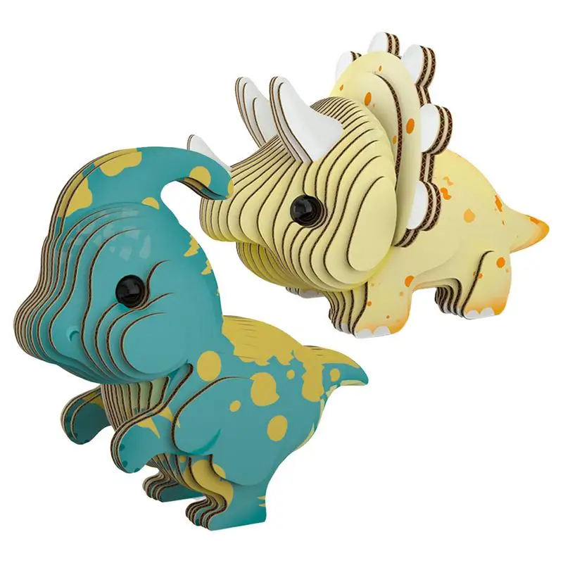 

Dinosaur Puzzle 3D Paper Triceratops Parasaurolophus Building Puzzle Toy Building Puzzle Learning Activities Hand-Eye