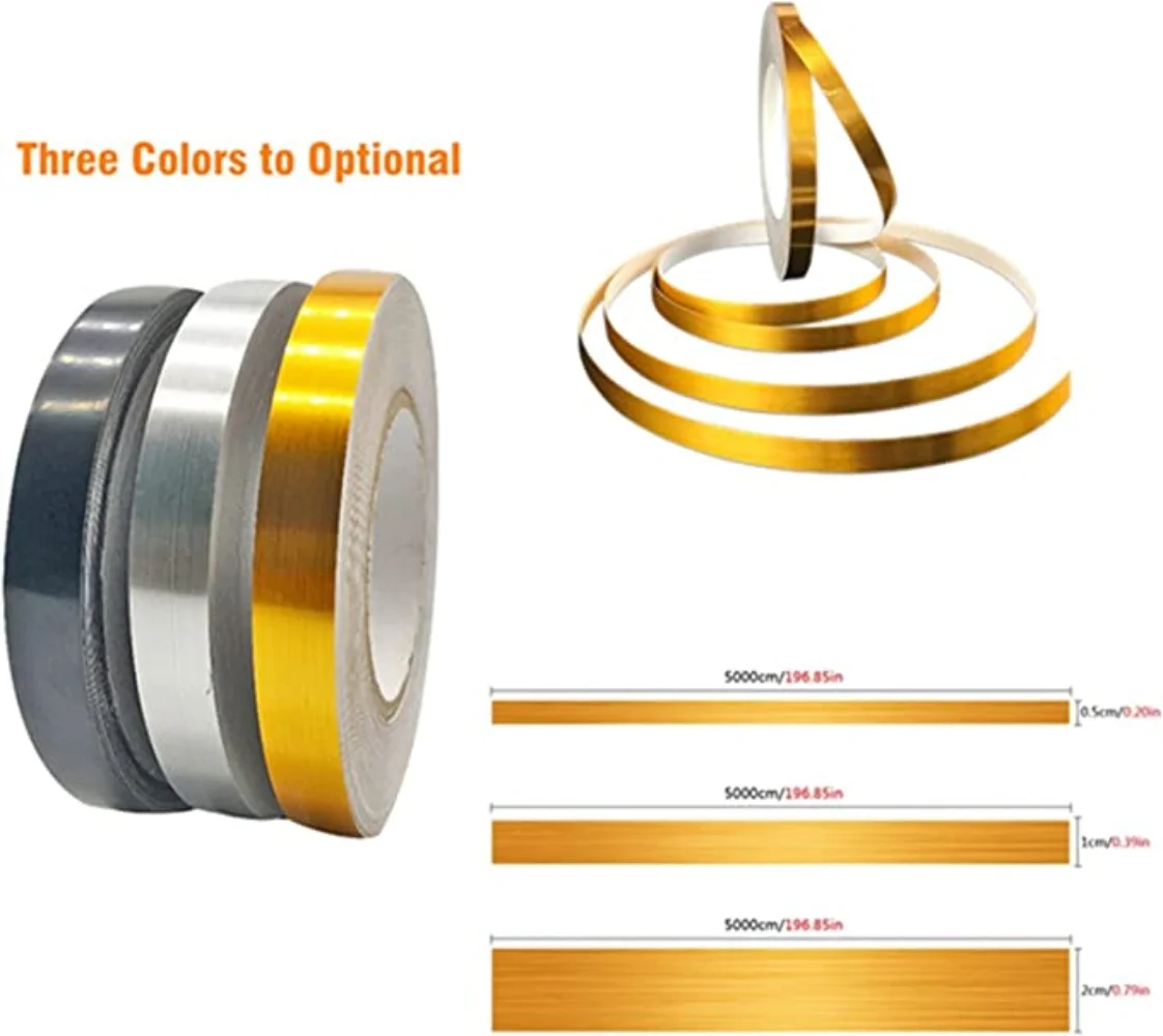 50M  Self-Adhesive Tile Stickers Tape Gold Black Floor Waterproof Wall Gap Sealing Strip Tile Beauty Seam Sticker Home Decor