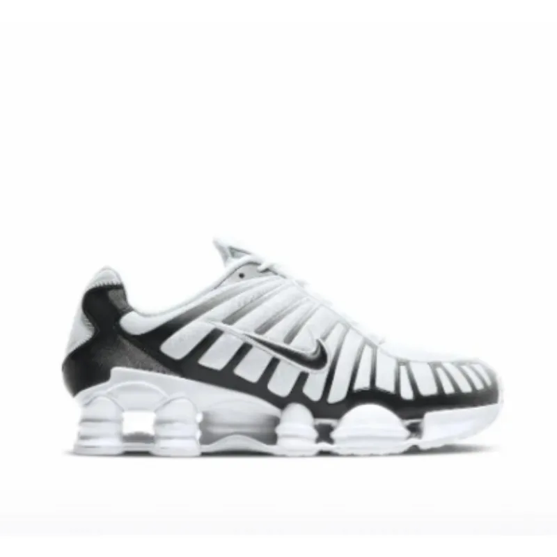 Nike Shox TL Men's Nightglow Runners - Reflective Fade Design, Spring Suspension & Asphalt-Black/Photon White