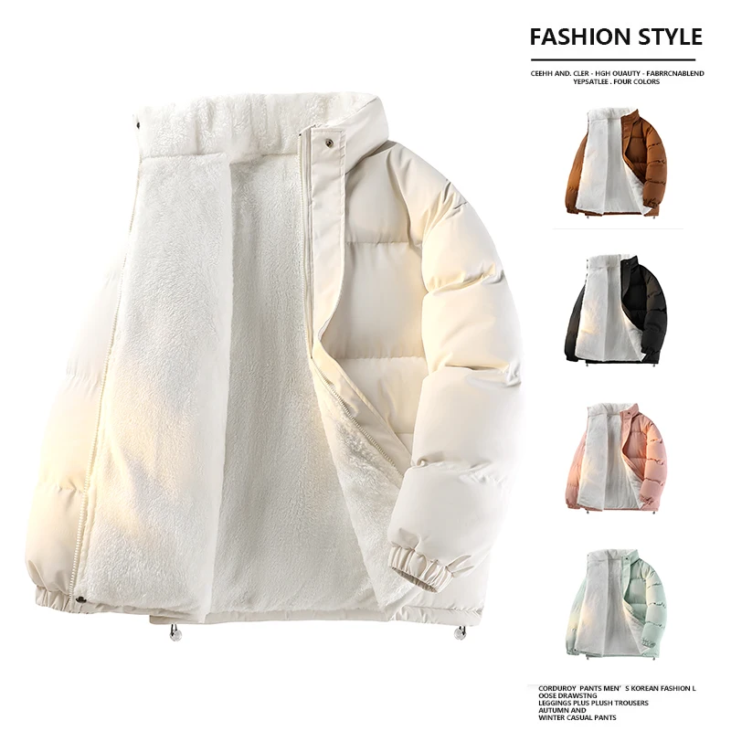 

Thickened Jacket Loose Bread Style Stand Collar Winter Coat Unisex Warm Comfortable, Fashionable, High Quality, Versatile Coats