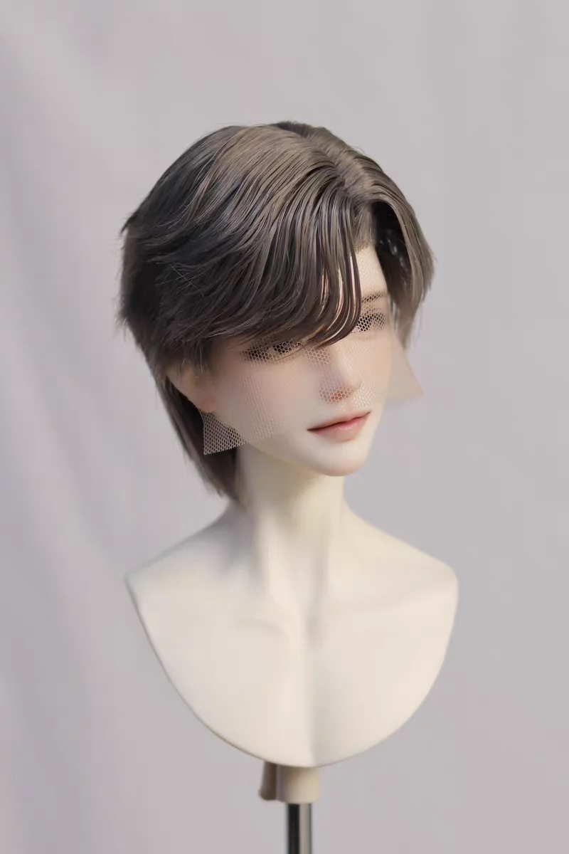 BJD pop pruik pruik 3 punten klein 3 punten hoge temperatuur zijde handhaak enkele puntige heren korte styling haar XC