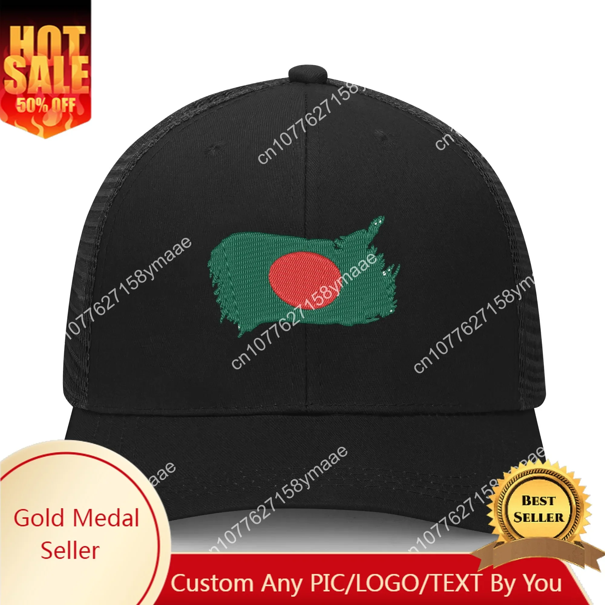 

Bangladesh Flag Embroidery Hat Mens Womens Sports Baseball Hat Breathable Mesh Summer Sun Visor Headwear Custom Made Caps Logo