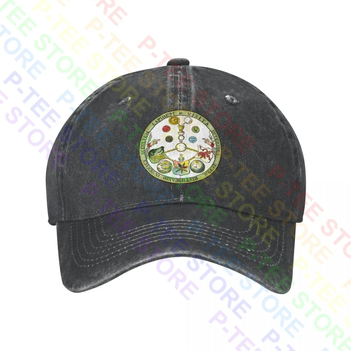 Masonic Esoteric-V.I.T.R.I.O.L. Formula Vitriol Motto-Freemason Symbol Washed Denim Baseball Cap Trucker Hats Style