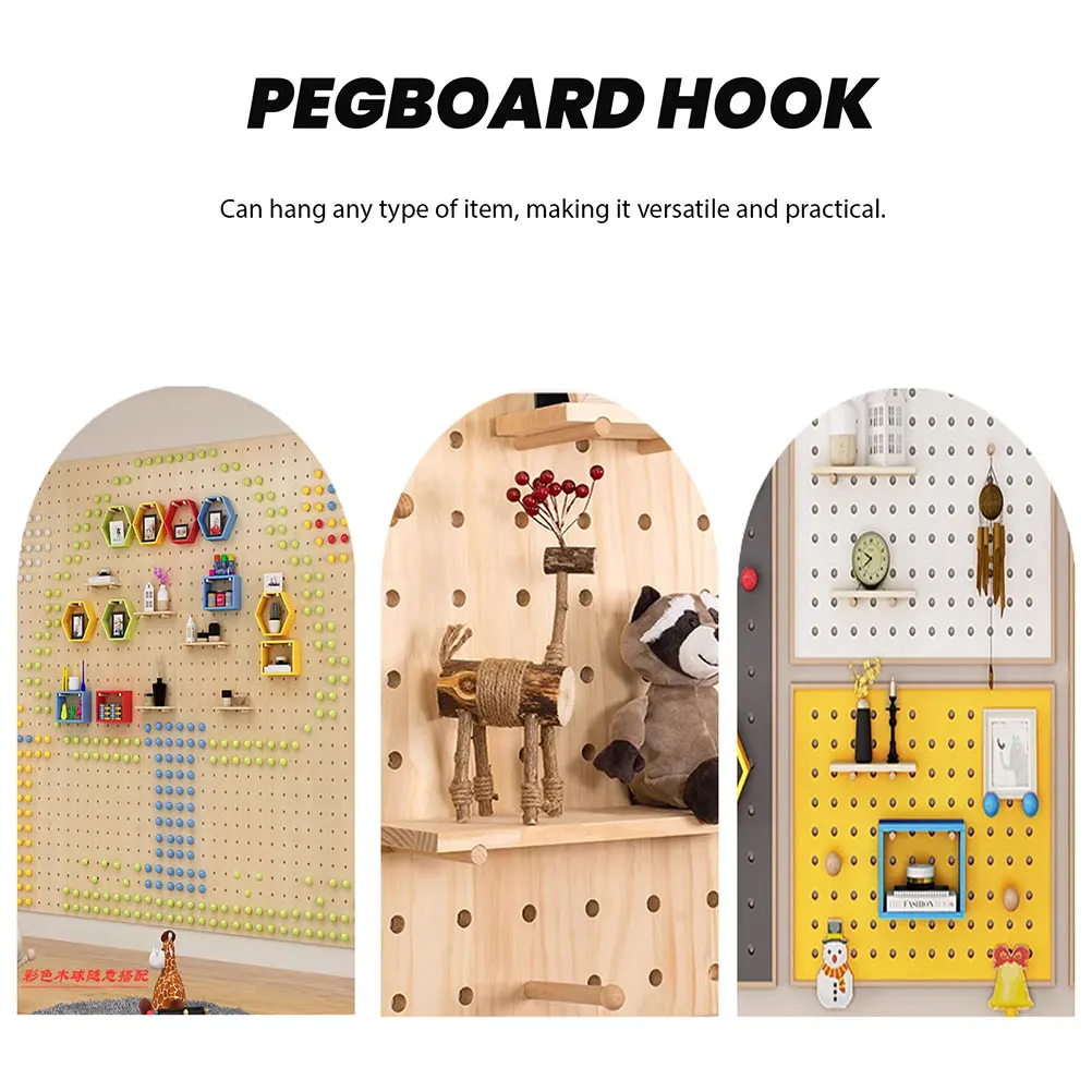 

30pcs Board Hooks Stainless Steel Hole Accessories Kitchen Bedroom Study Peg Board Hooks For Hanging Room Storage Solution