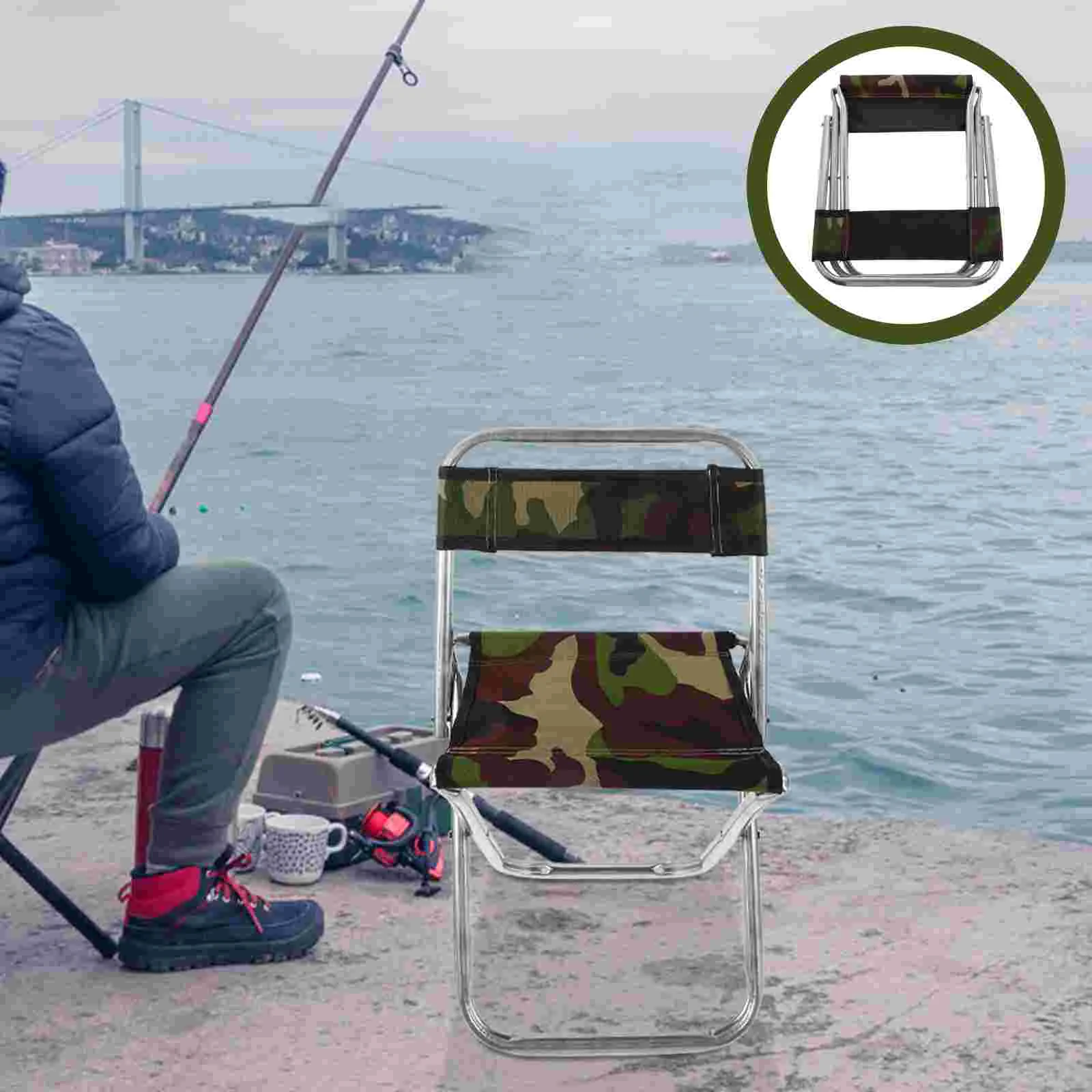 

Camouflage Stool Fishing Seat Chair Pearlescent Convenient Portable Sit Folding