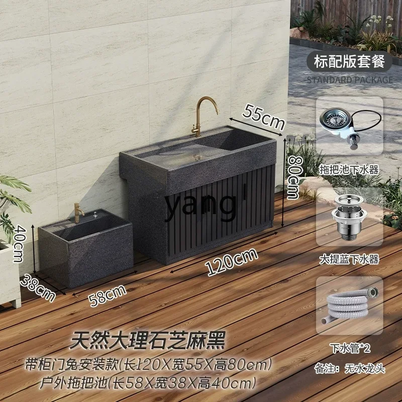 Picture 4: LTT marble balcony household wash basin outdoor pool basin with rubbing board integrated