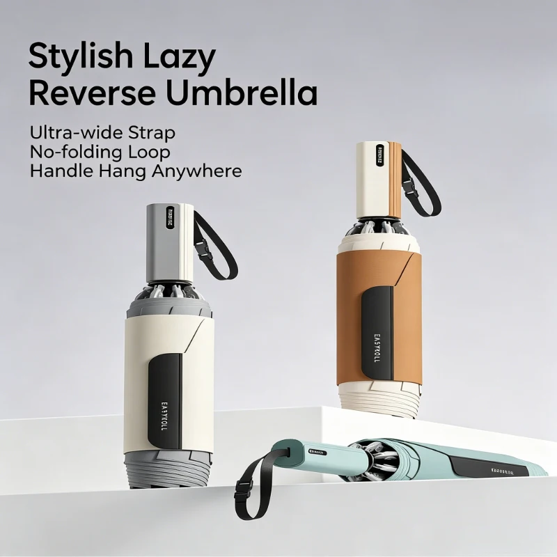 

Fully Automatic Reverse Folding Umbrella Windproof Large Car Travel Umbrella One Button Open Close parasol Oversized reinforcem