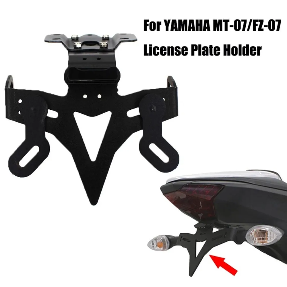 Black Motorcycle License Plate Holder Motor Fender Eliminator Registration Bracket For Yamaha MT-07 MT 07 FZ-07 MT07 2013-2023