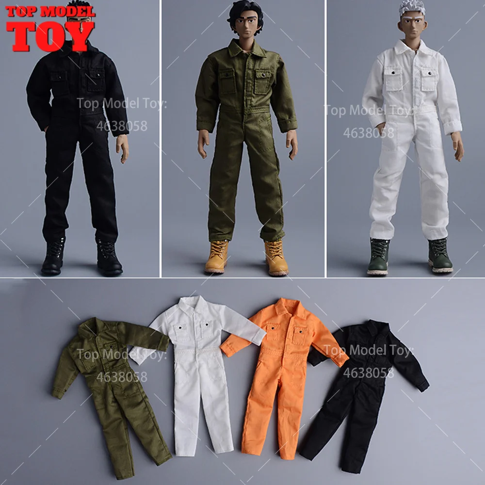 

1/12 Scale Loose Workwear Jumpsuit One-piece Pants Suit Clothes Bodysuit Model for 6'' Male Soldiers Action Figure Body Dolls