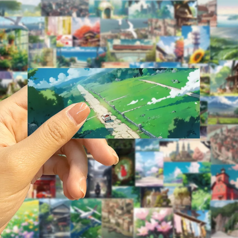 10/60PCS 일본식 애니메이션 풍경 풍경 스티커 DIY Scrapbooking 전화 노트북 수하물 스케이트 보드 데칼 스티커 아이 장난감