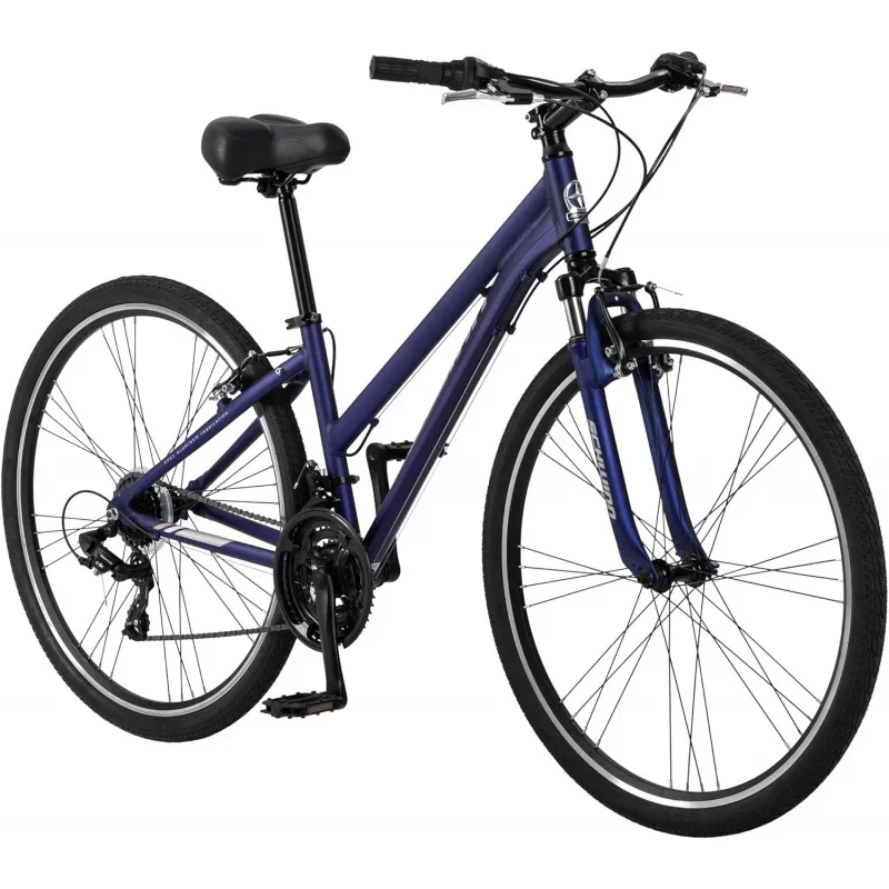 Network Hybrid Bike, Men and Women, 700c Wheels, 15-18-Inch Adult Frame, Front Suspension Alloy Linear Brakes