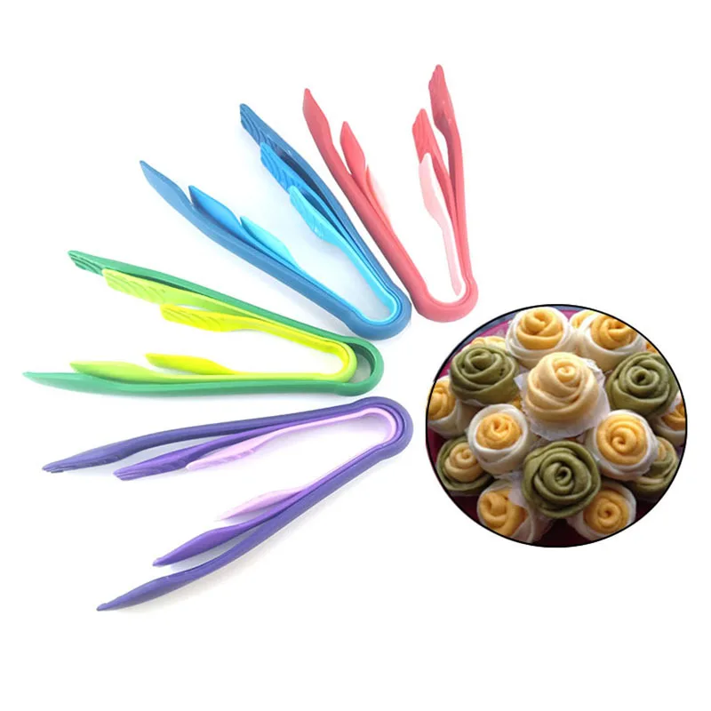 

Multi Colored Set of Tongs Mini Plastic Tongs Plastic Tweezers for Serving, Grilling, Salad