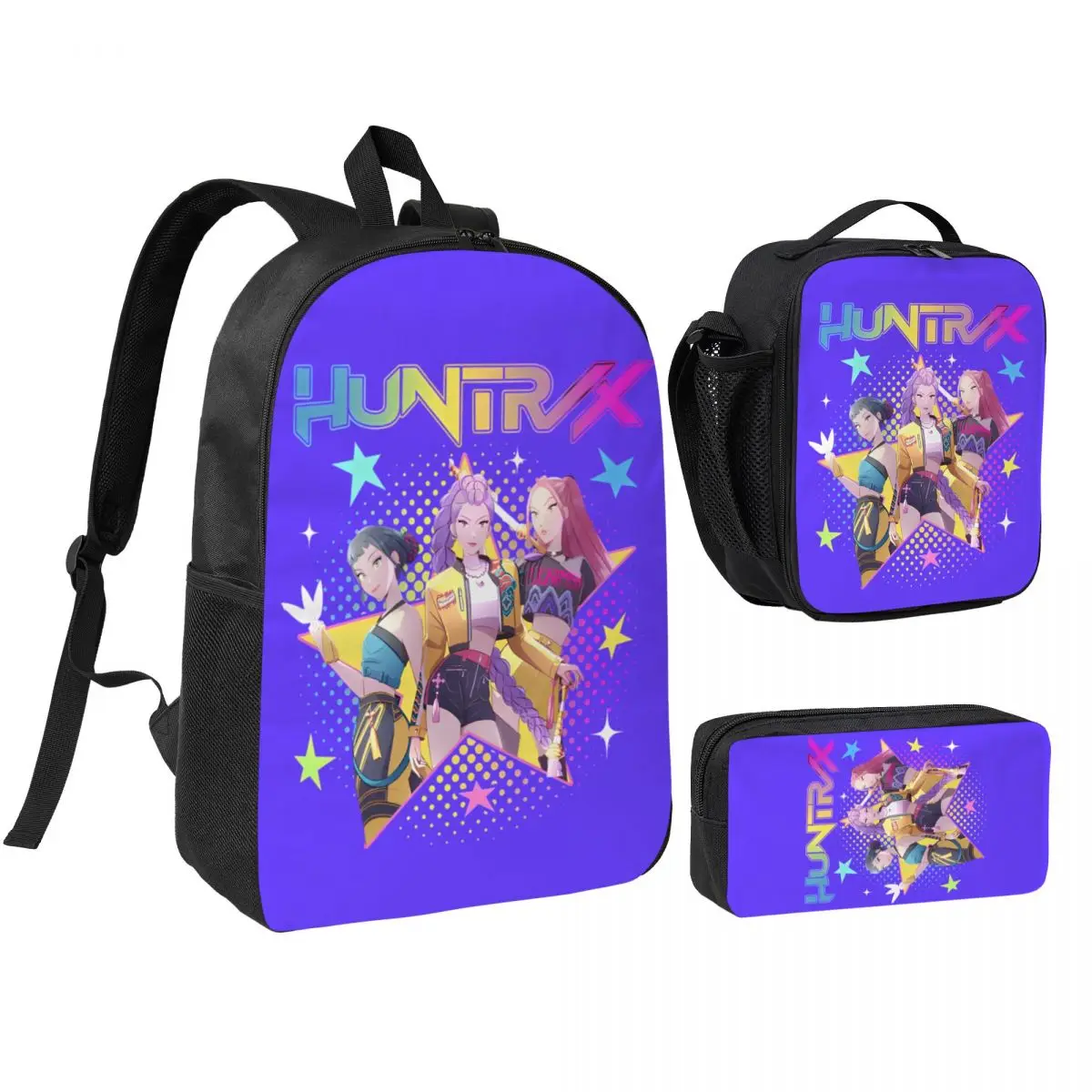 

Huntrix K-Kpop D-Demon H-Hunters 3pecs/set Рюкзак для студентов Zoey Rumi Mira Холщовые сумки для ноутбука Сумка для обеда Пенал
