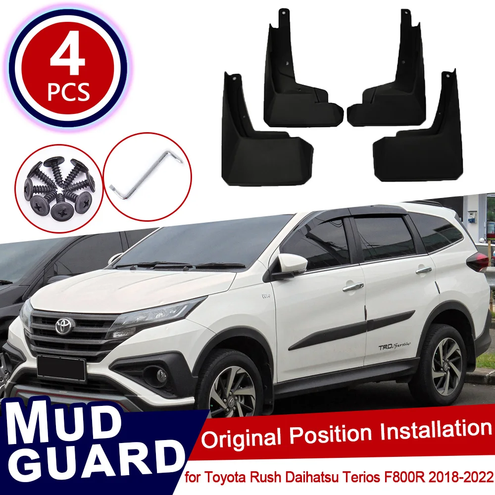 Mudguard for Toyota Rush Daihatsu Terios F800R 2018~2022 Accessories Car Mudflaps Front Rear Wheels Splash Guards Fender Mudflap