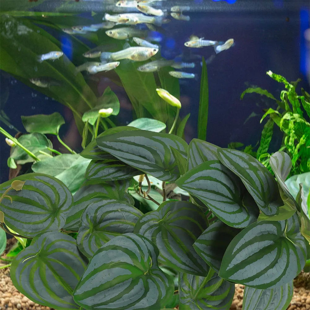 

Artificial Hanging Plants for Reptile Terrarium Green Lifelike Faux Leaves Easy Safe Material Climbing Decor Pet