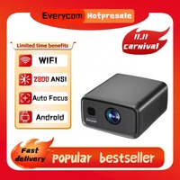 Everycom Cubelite MAX 4k Projector 2800 ANSI Lumens Android 12 350 inch Screen LCD 1080p Supports WiFi Auto Focus Home Theater