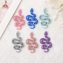 10Pcs Magic Snake Charms Acrylic Creative Halloween For Earring Keychain Pendant Necklace Diy Making