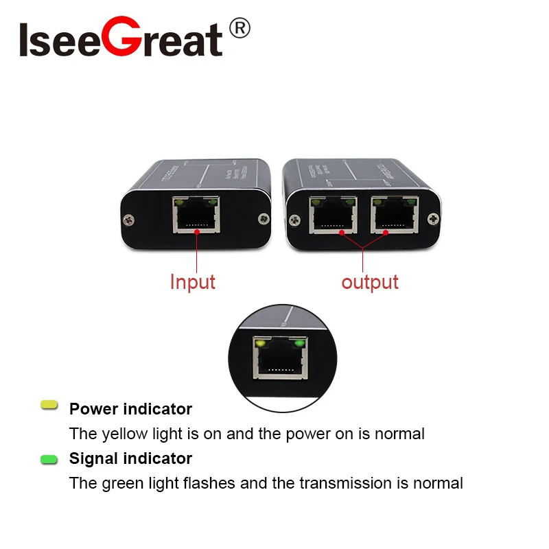 1 To 2 POE Extender10/100mbps Standard Repeater Supports Ieee802.3af/at Power Supply Transmission Signal Over UTP Cable