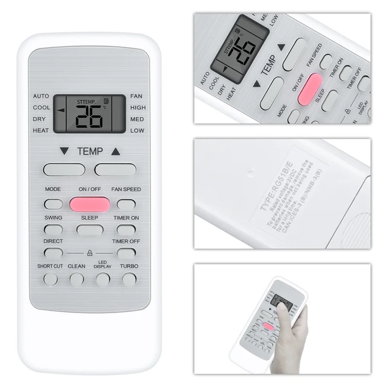 ABZW العلامة التجارية الجديدة للتحكم عن بعد ل ميديا RG51B(1)/EU1 RG51B(2)/E RG51B/E ملحقات مكيف الهواء