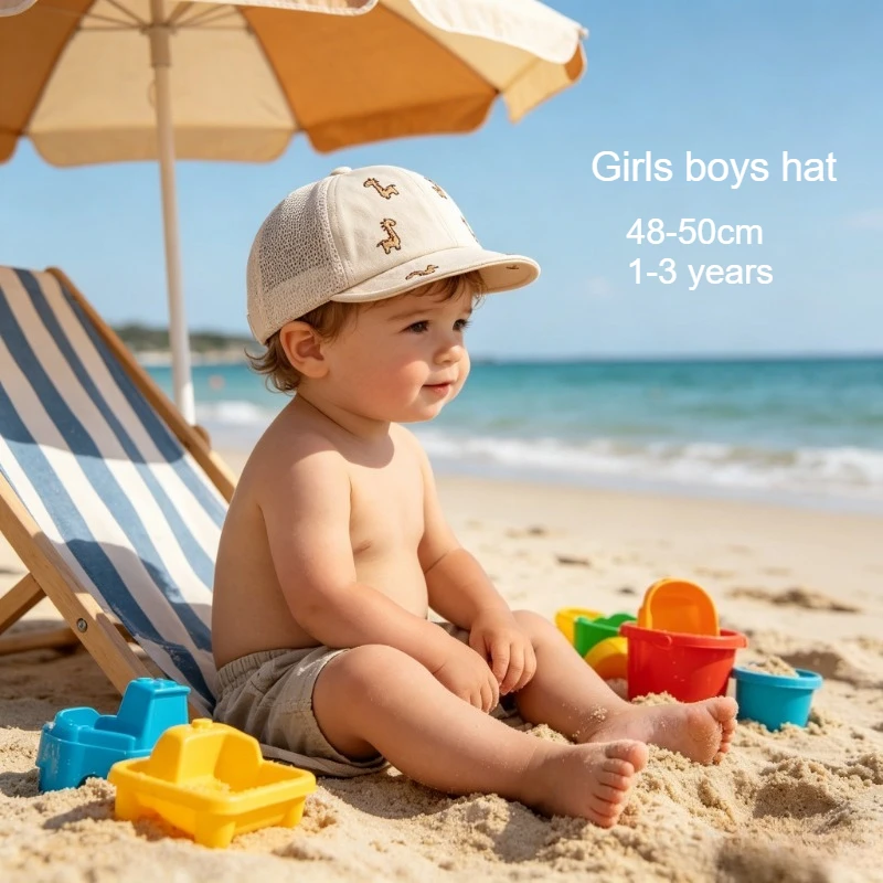 

Baby Girls Boys Summer Sun Hat 48-50CM 1-3 YEARS Mesh Cap Kids Baseball Cap Toddler UV Protection Outdoor Breathable Snapback