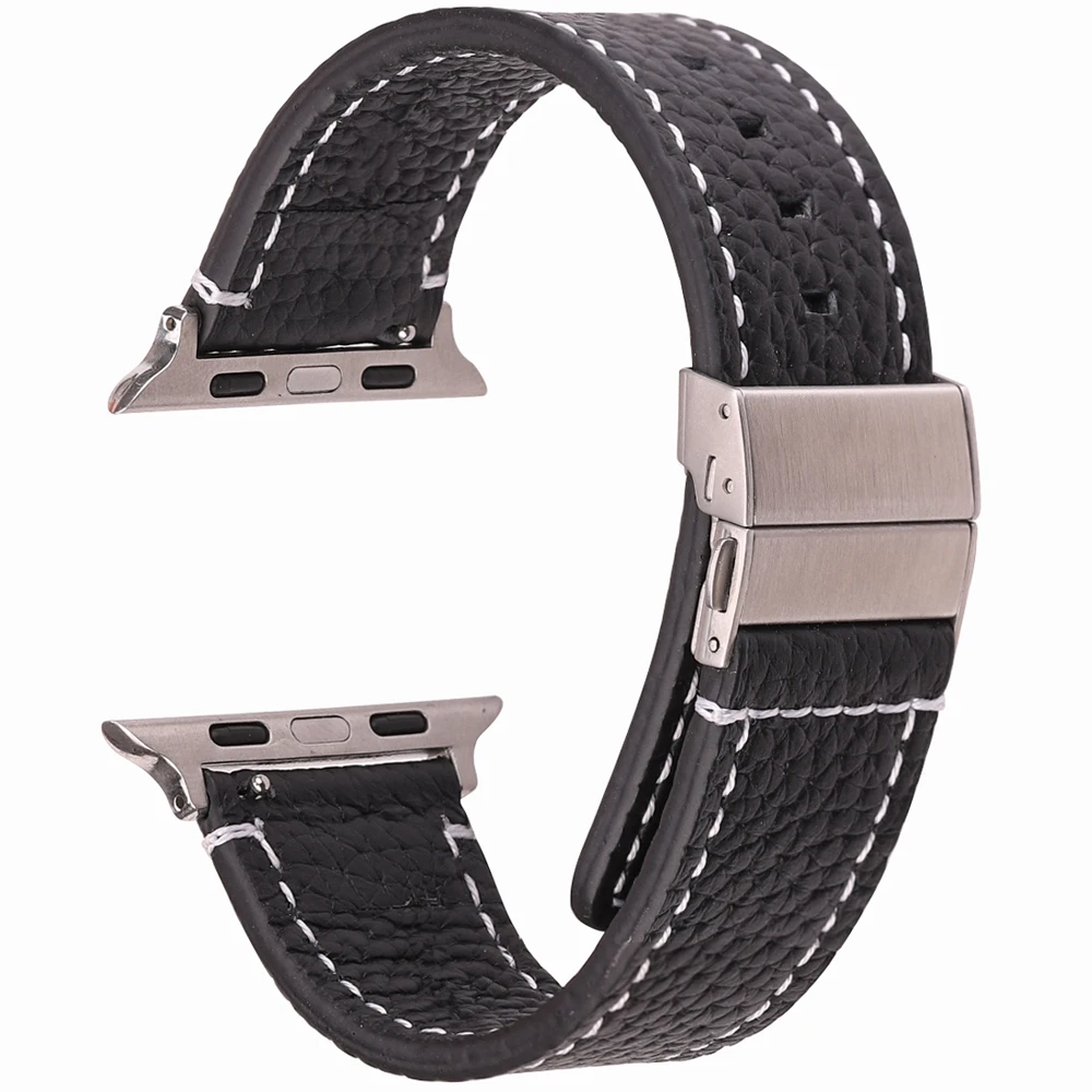 

Leather Strap For Apple Watch Band Serie 7 6 5 4 Se Bracelet 44mm 45mm 40mm 41mm 42mm Women Men Iwatch Cowhide Watchband